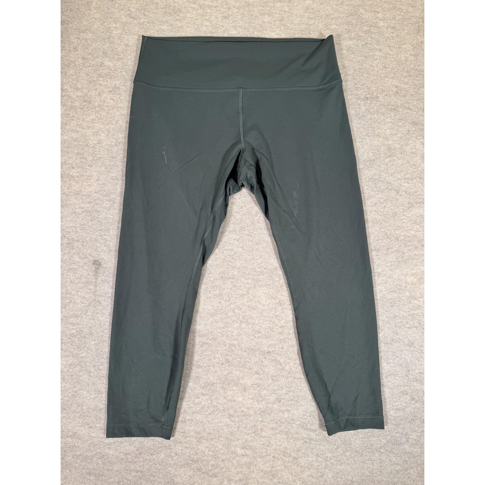 Lululemon Leggings Womens 18 Green High Rise Ankle Yoga Athletic Gym Tight